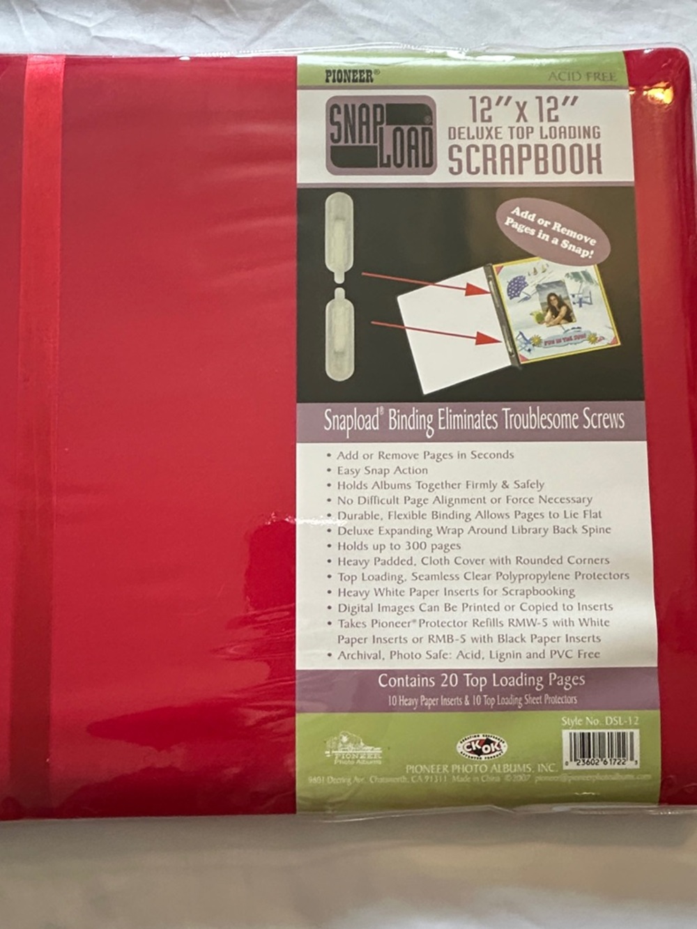 12 x 12 Deluxe Top Loading Red Scrapbook by Pioneer NEW
